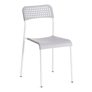 Стул Tetchair ADDE mod. C-049 металл/пластик, 39 х 49 х 78 см, Grey серый /White белый