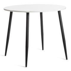 Стол Tetchair URANUS ЛДСП/металл, 90x90x77 см, Белый/Черный