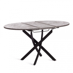Стол Tetchair MANZANA ЛДСП/HPL/металл, 100 х 100+30 х 75 см, Гранит Габбро/чёрный
