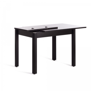 Стол Tetchair TURIA ЛДСП/HPL/МДФ, 100 х 70+40 х 75 см, Мрамор черный/черный