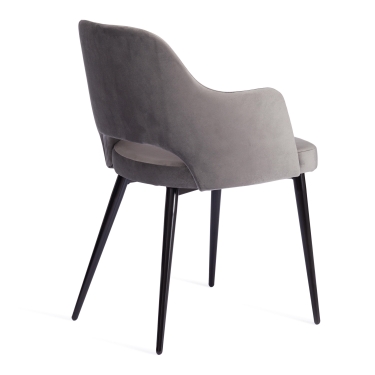 Кресло Tetchair VALKYRIA 2 mod. 718 ткань/металл, 55х55х80 см, высота до сиденья 48 см, серый barkhat 26/черный