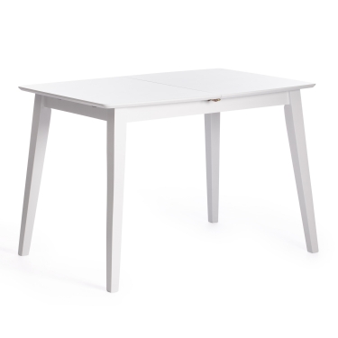 Стол обеденный раскладной Tetchair Retro дерево гевея, МДФ, 110+30 x 75 x 75см, Белый White