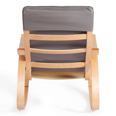 Кресло-качалка Tetchair mod. AX3005 дерево береза, ткань полиэстер/хлопок, 61х94,5х104 см, дерево натуральный 1/ ткань светло-серая 2