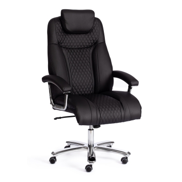 Кресло офисное Tetchair Trust max кож/зам, черный/черный стеганный/черный, 36-6/36-6/36-6/06