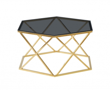 Журнальный столик Stool Group Круз 9380 стекло smoke сталь Золото