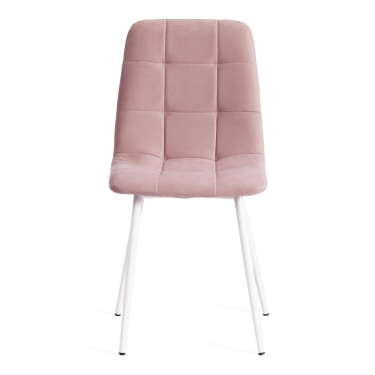 Стул Tetchair CHILLY MAX Велюр/металл , 45 х 54 х 90 см , пыльно-розовый/белый