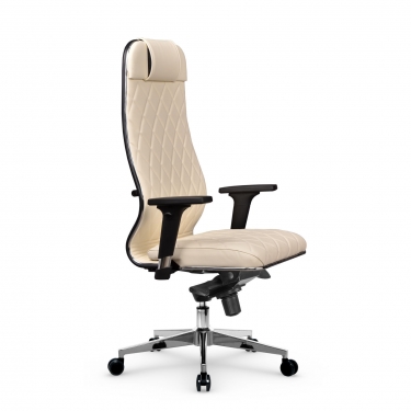 Кресло руководителя Метта Мetta L 1m 40M/2D Infinity Easy Clean MPES Комплект 3 Молочное