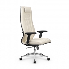 Кресло руководителя Метта МЕТТА L 1m 50M/4D Infinity Easy Clean MPES Комплект 7 Молочное