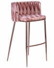 Стул барный DOBRIN DOBRIN EMMA ROSE GOLD розовый велюр VF-10