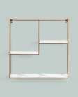 Полка Stool Group Square золотая Белый мрамор
