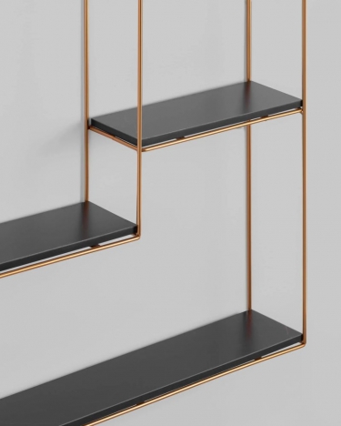 Полка Stool Group Square золотая Черный мрамор