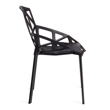 Стул Tetchair MEGATRON mod. PC60 пластик/металл, 54.5 х 60.5 х 82 см, Glossy black глянцевый черный