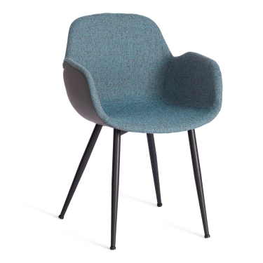 Стул Tetchair VALENTINO mod. PC45-2 металл/экокожа/ткань, 55 х 58 х 81 см, Turquoise бирюзовый/Grey серый/черный