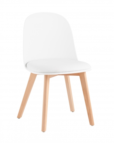 Стул Stool Group Fog с подушкой Белый деревянные ножки