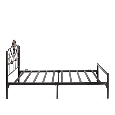 Кровать Tetchair Federica mod. AT-881 дерево гевея/металл, 160200 см Queen bed, красный дуб/черный