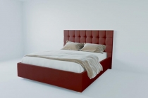 Мягкая интерьерная кровать Венеция без основания Материал фасада Велюр Спальное место 1200х2000 мм Цвет фасада Бордо Цвет корпуса Бордо