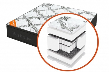 Матрас Berhouse MEGA MULT с поролоном MultiPocket Gray Night Berhouse Размер 1400х2000 мм