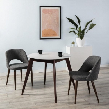 Стол R-home Лунд круглый д.860 Белый Темный орех