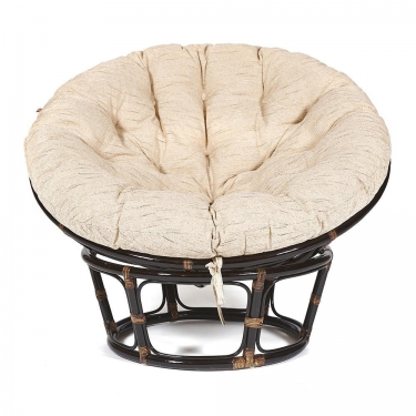 Кресло Tetchair PAPASAN 23/01 W /с подушкой/ диаметр подушки 129 см, 115х101х104 см, Antique brown античный черно-коричневый, ткань Старт