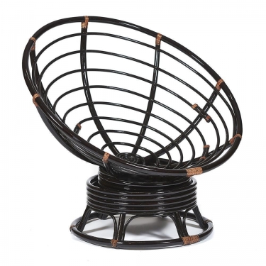 Кресло-качалка Tetchair PAPASAN/ПАПАСАН w 23/01 B /с подушкой/ 115х78х104 см, Antique brown античный черно-коричневый, ткань Старт