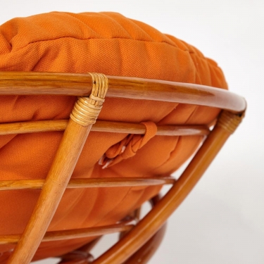 Кресло Tetchair PAPASAN 23/01 W /с подушкой/ диаметр подушки 122 см, 115х101х104 см, Cognac коньяк, ткань Оранжевый, С 23