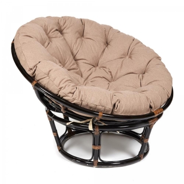 Кресло Tetchair PAPASAN 23/01 W /с подушкой/ 115х101х104 см, Antique brown античный черно-коричневый, экошерсть Коричневый, 1811-5