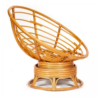 Кресло-качалка Tetchair PAPASAN/ПАПАСАН w 23/01 B /с подушкой/ 115х78х104 см, Honey мед, ткань Оранжевый, С 23