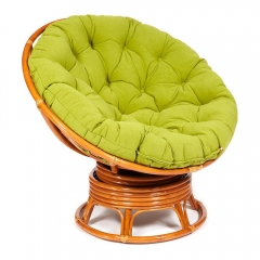 Кресло-качалка Tetchair PAPASAN/ПАПАСАН w 23/01 B /с подушкой/ 115х78х104 см, Cognac коньяк, флок Олива, 23