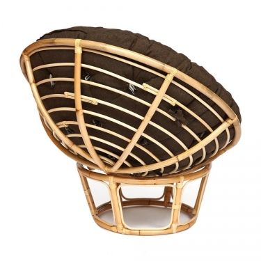 Кресло Tetchair PAPASAN ECO/ПАПАСАН ЭКО P115-1/SP STD /c подушкой, ремешками/ диаметр подушки 125 см, 115x101x92 см, Natural натуральный, ткань Коричневый, 3М7-147