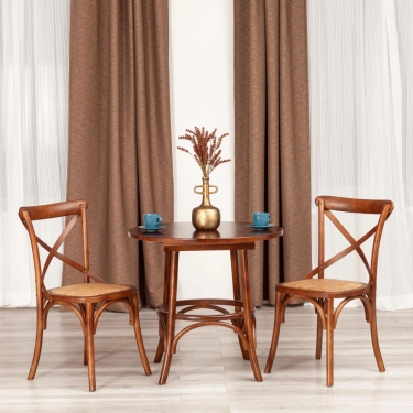 Стол Tetchair THONET mod.T9152 дерево вяз, 80х75 см, Темный Орех 5