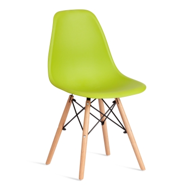 Стул Tetchair CINDY EAMES mod. 1801 дерево бук/металл/сиденье пластик, 45x51x82 см, Olive оливковый