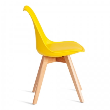 Стул Tetchair TULIP mod. 73-1 дерево/пластик/экокожа, 47,5x55x80 см, Желтый Yellow