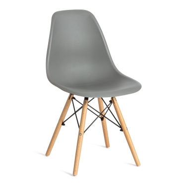 Стул Tetchair CINDY EAMES mod. 001 / 1 шт. в упаковке дерево бук/металл/сиденье пластик, 51x46x82.5см, серый/grey