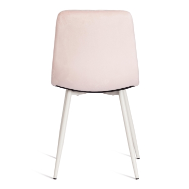 Стул Tetchair CHILLY mod. 7094-1 вельвет/металл, 44,5х52,5х86 см, pink розовый HLR39 / белый