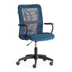 Кресло Tetchair STAFF флок/ткань, синий/серый, 32/W-12