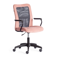 Кресло Tetchair STAFF флок/ткань, розовый/серый, 137/W-12