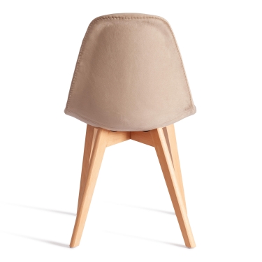 Стул Tetchair CINDY SOFT mod. C1021F1-1 велюр/дерево бук, 55 х 48 х 83 см, коричневый HLR12 / натуральный