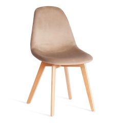 Стул Tetchair CINDY SOFT mod. C1021F1-1 велюр/дерево бук, 55 х 48 х 83 см, коричневый HLR12 / натуральный