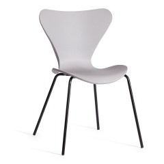 Стул Tetchair Jacobsen mod DC 102-1 пластик/металл, 45 х 54.5 х 80 см, Grey Cерый /Black Черный
