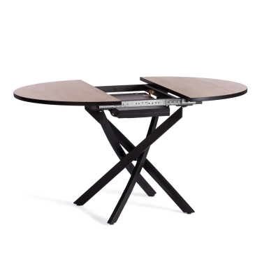 Стол Tetchair MANZANA ЛДСП/HPL/металл, 100 х 100+30 х 75 см, Дуб Вотан/черный