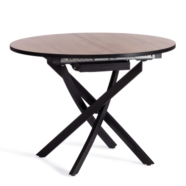 Стол Tetchair MANZANA ЛДСП/HPL/металл, 100 х 100+30 х 75 см, Дуб Вотан/черный