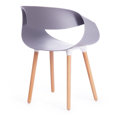 Стул Tetchair QXX mod. C1058-1 пластик/дерево, 60 х 53 х 81 см, Grey серый 92717 / натуральный