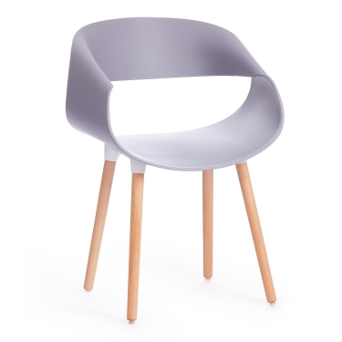 Стул Tetchair QXX mod. C1058-1 пластик/дерево, 60 х 53 х 81 см, Grey серый 92717 / натуральный