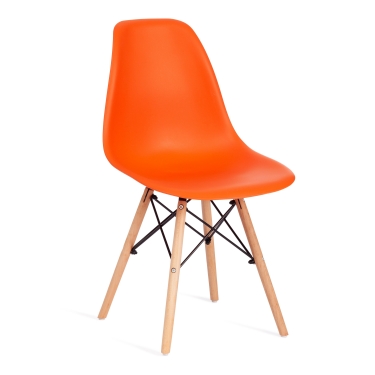 Стул Tetchair CINDY EAMES mod. 001 / 1 шт. в упаковке дерево бук/металл/сиденье пластик, 51x46x82.5см, оранжевый/orange