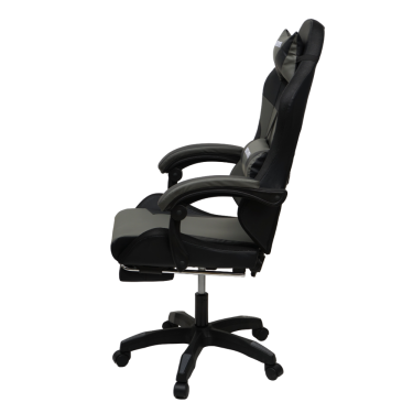 Кресло KINGQUEEN 908 KINGQUEEN цвет черный/темно серый с массажем и подсветкой 908-black-dgrey-mass
