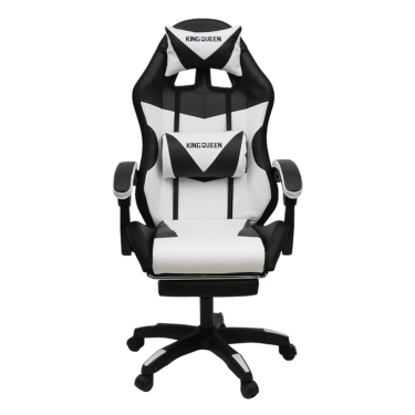 Кресло KINGQUEEN 1209 KINGQUEEN, цвет черный/белый с подсветкой, 1209-black-white-mass-led