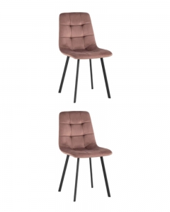 Комплект из двух стульев Stool Group Chilly велюр пыльно-розовый 2 шт.