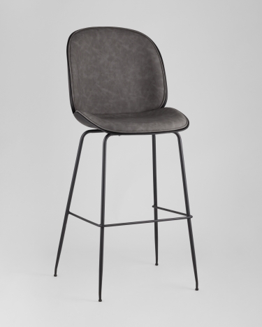 Стул барный Stool Group Beetle PU со спинкой серый 2 шт