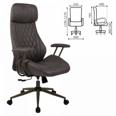 Кресло руководителя BRABIX BRABIX PREMIUM Dakota EX-572 Темно-серый