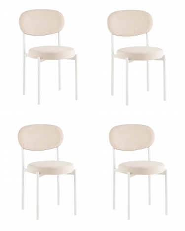 Стул Stool Group Бриф SN велюр молочный каркас белый муар 4 шт